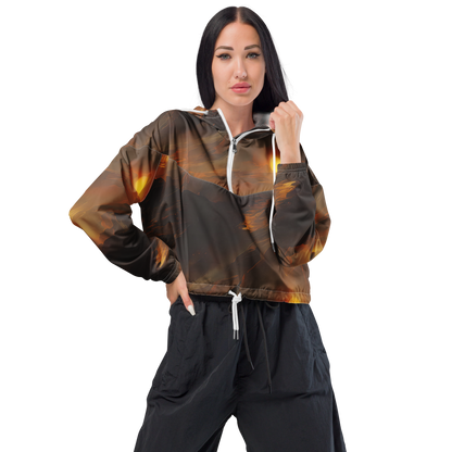 Women's Cropped Windbreaker - Sunset Shores