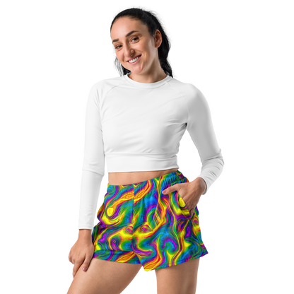 Women’s Athletic Shorts - Electric Aurora