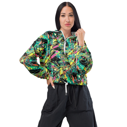 Women's Cropped Windbreaker - Cyborg Whirl