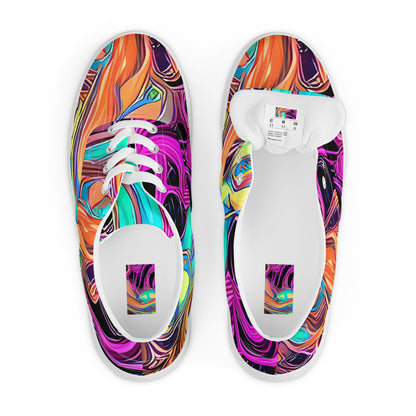 Women's Lace-Up Canvas Shoes - Neon Drizzle