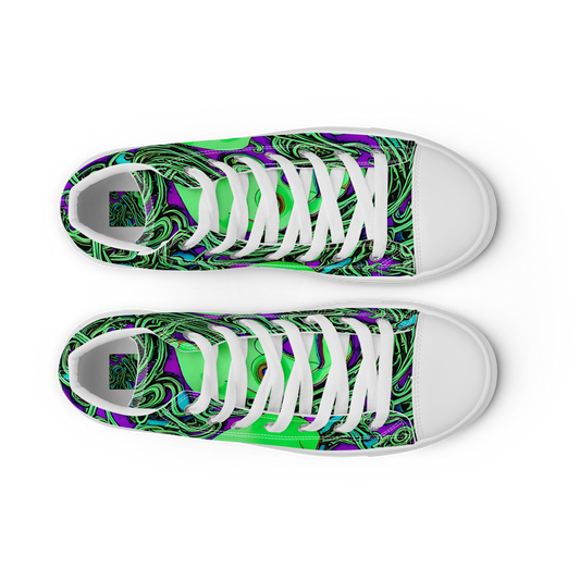 Women's High Top Canvas Shoes - Ghostly Labyrinth