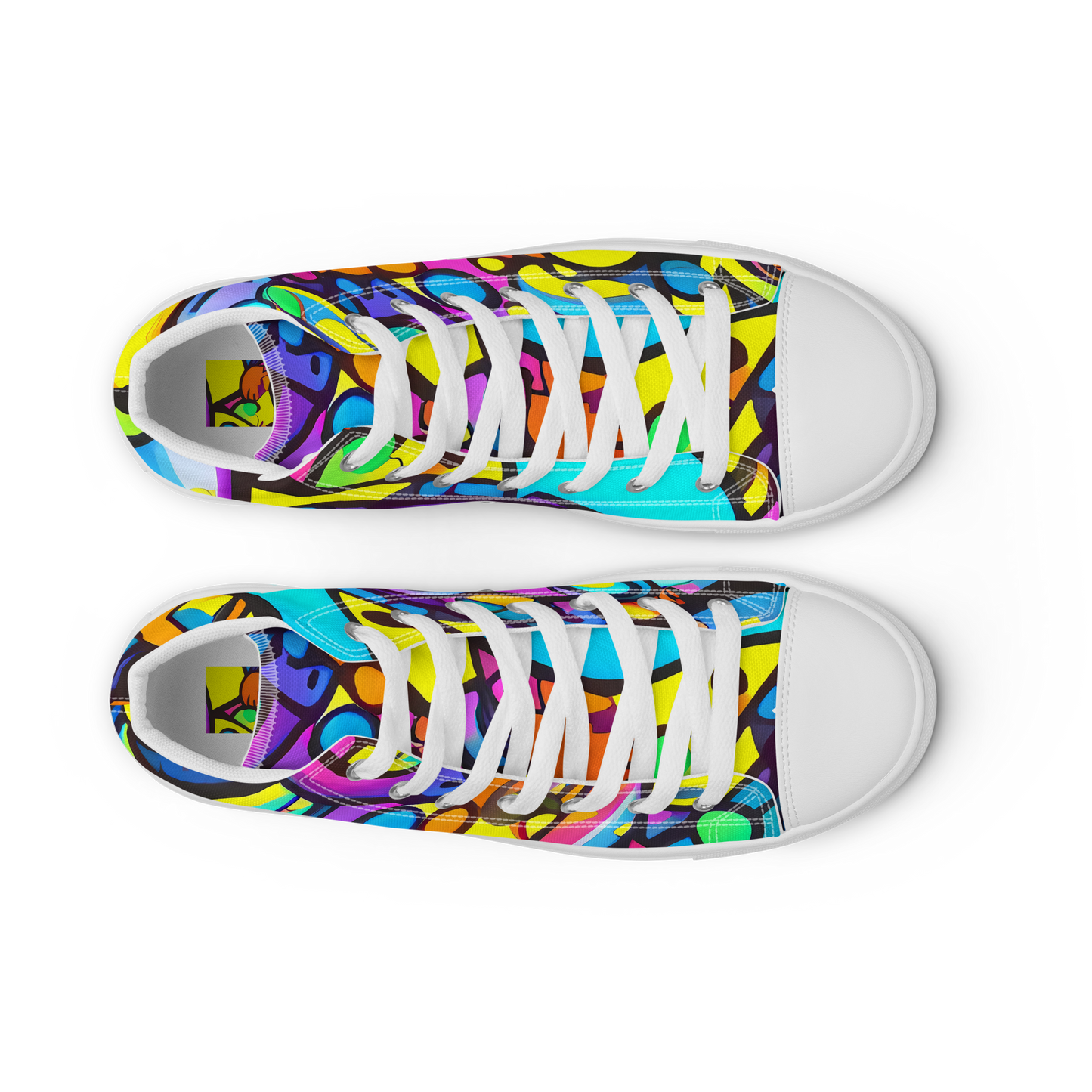 Men's High Top Canvas Shoes - Kaleidoscopic Flow