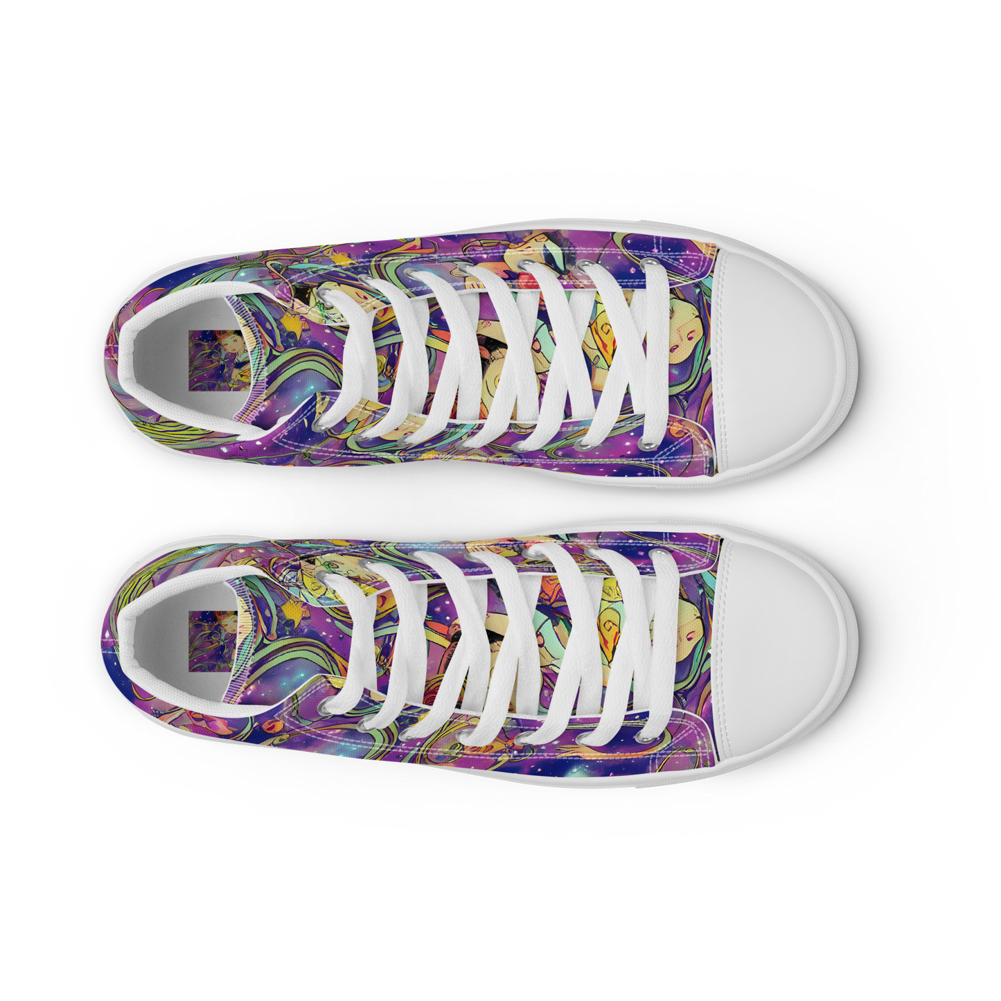 Men's High Top Canvas Shoes - Spiral of Stardust