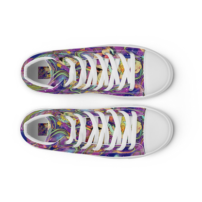 Men's High Top Canvas Shoes - Spiral of Stardust