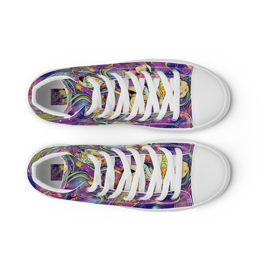 Men's High Top Canvas Shoes - Spiral of Stardust