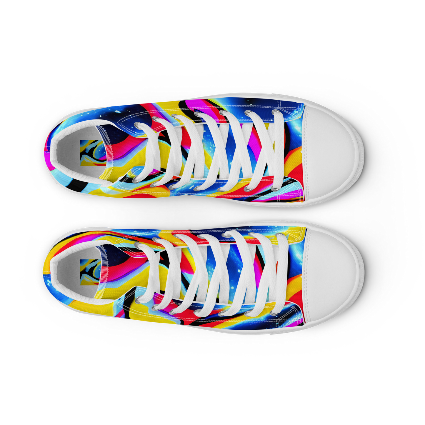 Men's High Top Canvas Shoes - Electric Dreamscape