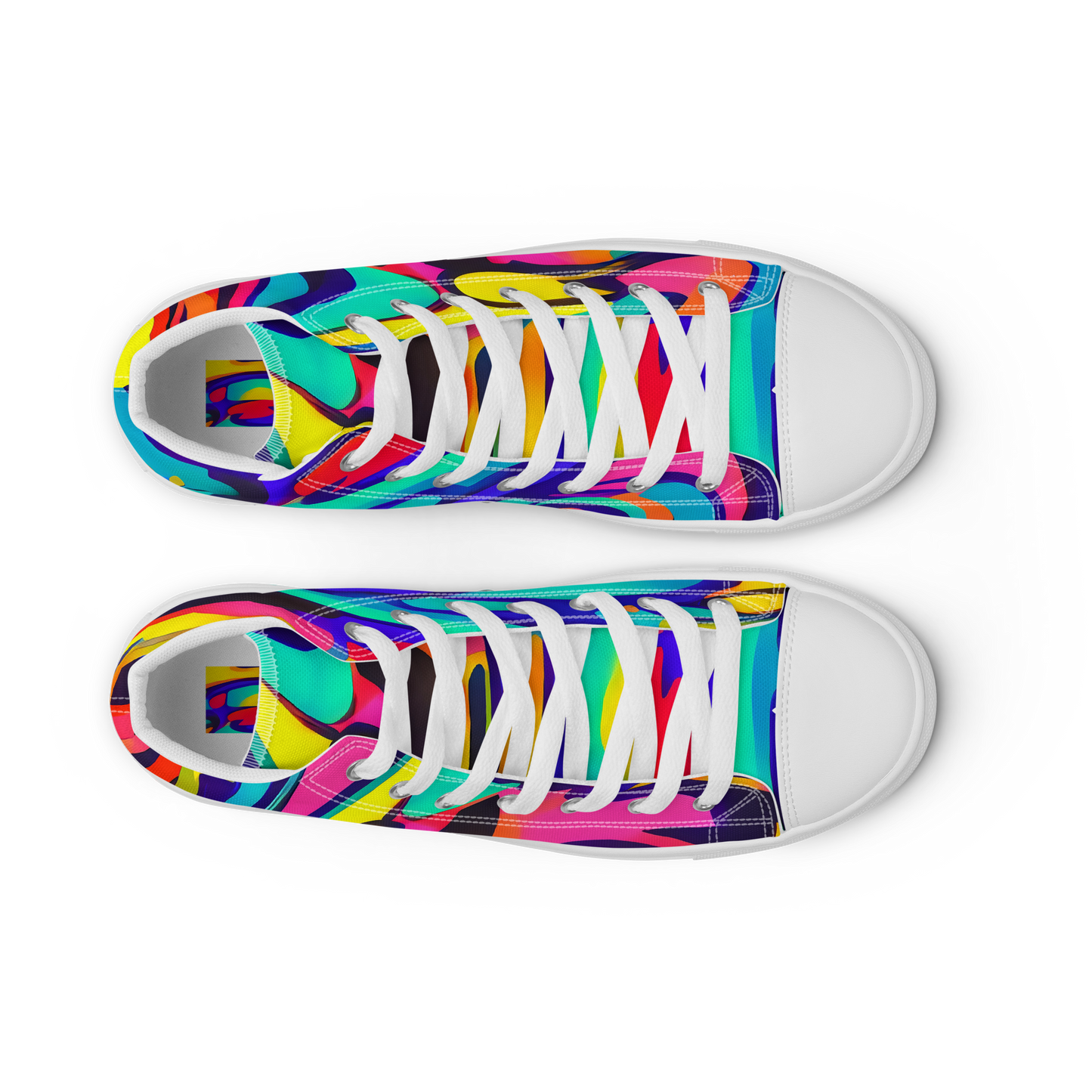 Men's High Top Canvas Shoes - Electric Ecstasy