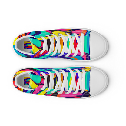 Men's High Top Canvas Shoes - Electric Ecstasy