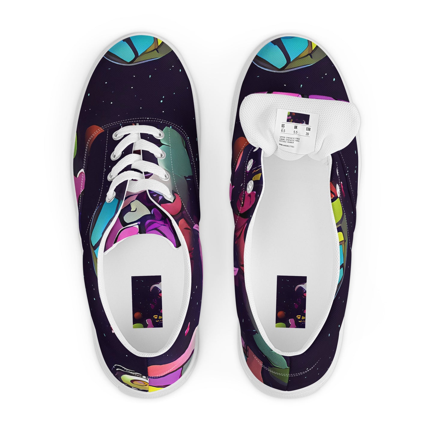Women's Lace-Up Canvas Shoes - Galactic Playground