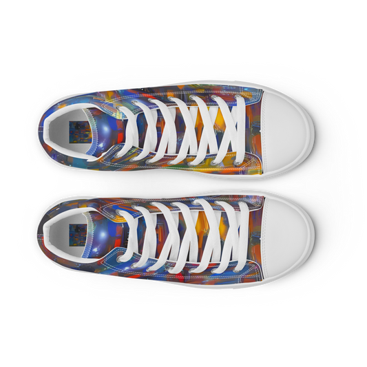 Women's High Top Canvas Shoes - Abstract Conflux