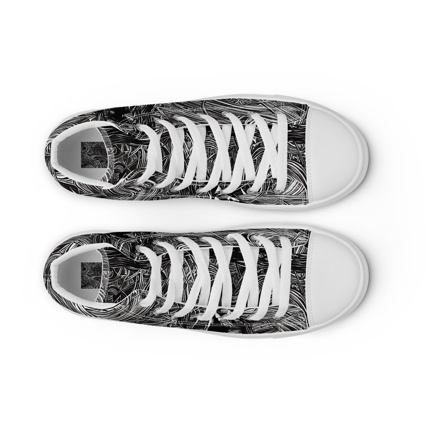 Men's High Top Canvas Shoes - Mesmeric Tangles