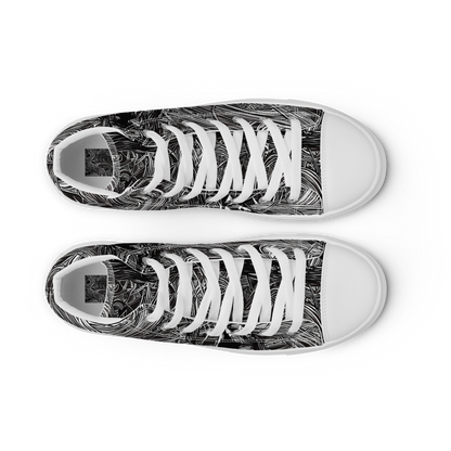 Men's High Top Canvas Shoes - Mesmeric Tangles