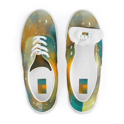 Men's Lace-Up Canvas Shoes - Abstract Tapestries