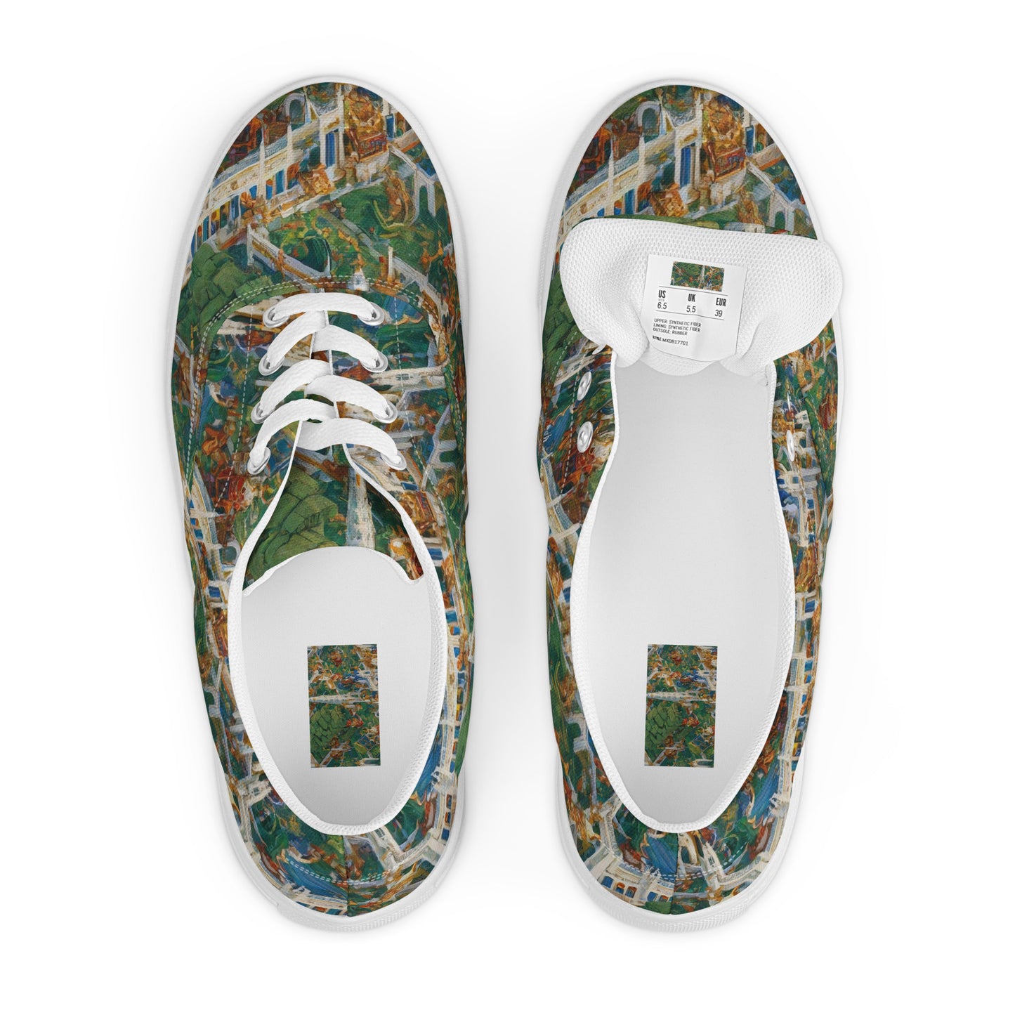 Women's Lace-Up Canvas Shoes - Emerald Dynasty