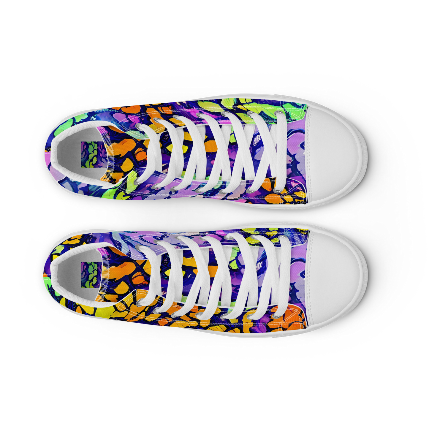 Men's High Top Canvas Shoes - Surreal Waveforms