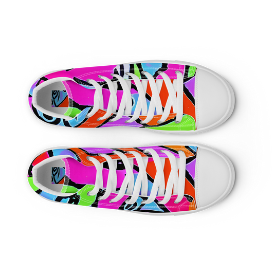 Women's High Top Canvas Shoes - Electric Mosaic