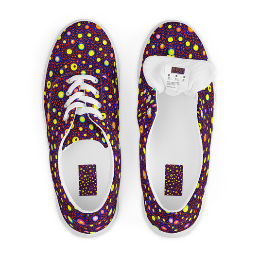 Men's Lace-Up Canvas Shoes - Cosmic Dotscape