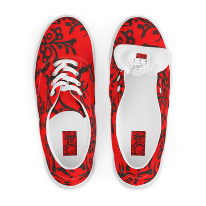 Women's Lace-Up Canvas Shoes - Scarlet Enigma