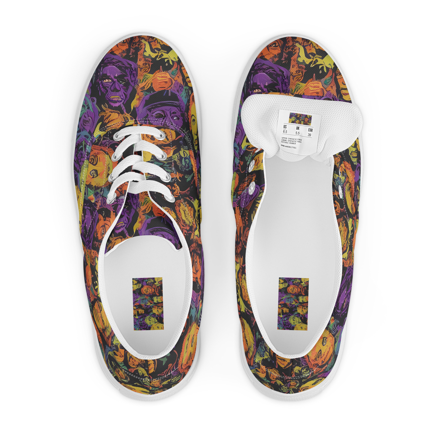 Women's Lace-Up Canvas Shoes - Kaleidoscopic Spirits