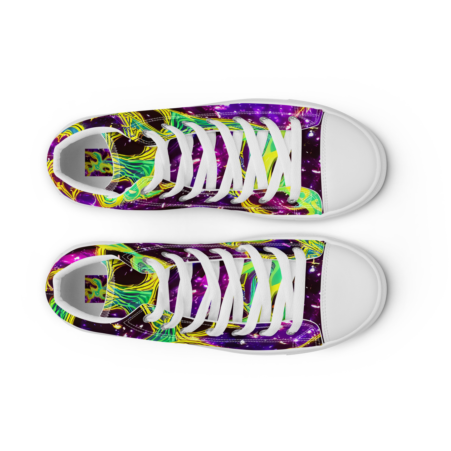 Men's High Top Canvas Shoes - Galactic Web