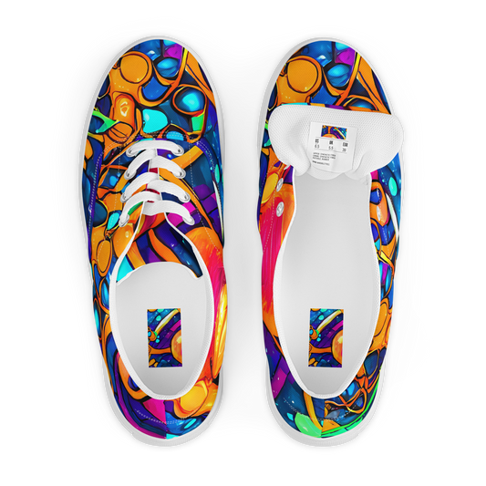 Women's Lace-Up Canvas Shoes - Iridescent Nebula