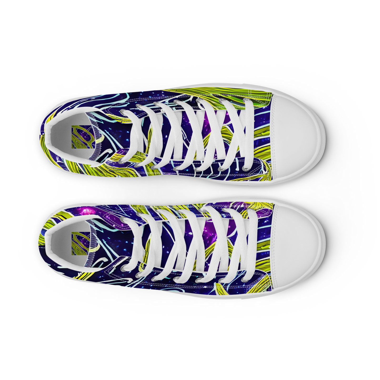 Women's High Top Canvas Shoes - Celestial Scribbles