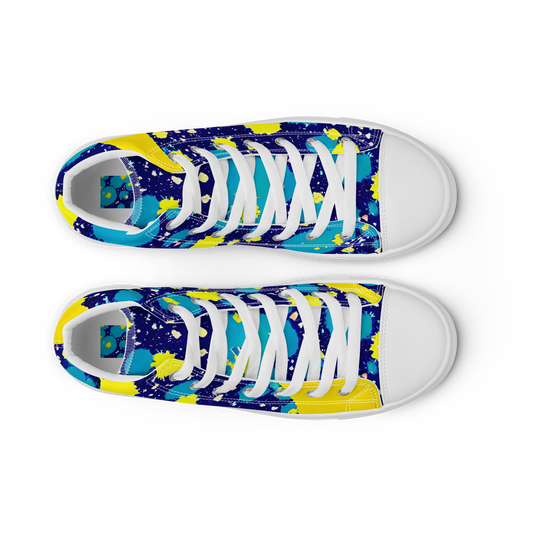 Women's High Top Canvas Shoes - Starburst Splash