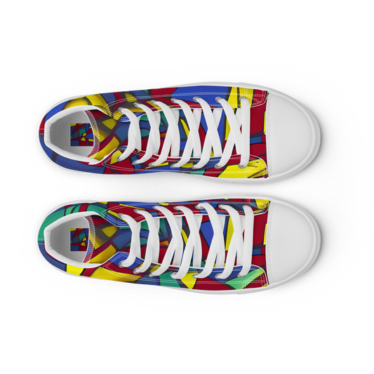 Men's High Top Canvas Shoes - Vibrant Vexation