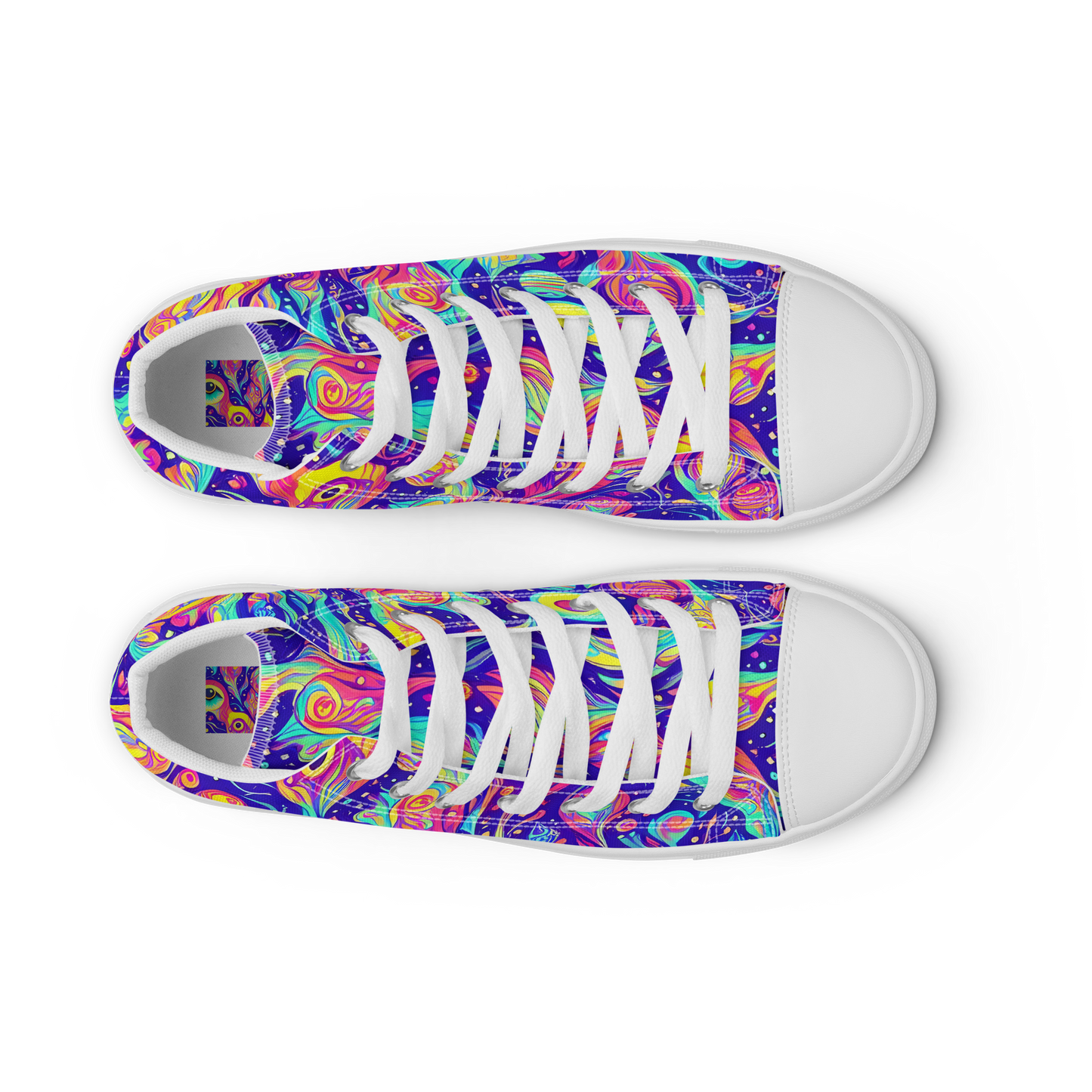 Men's High Top Canvas Shoes - Mystic Petal Dance