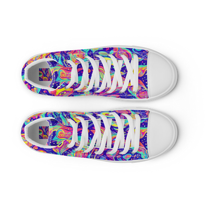 Men's High Top Canvas Shoes - Mystic Petal Dance