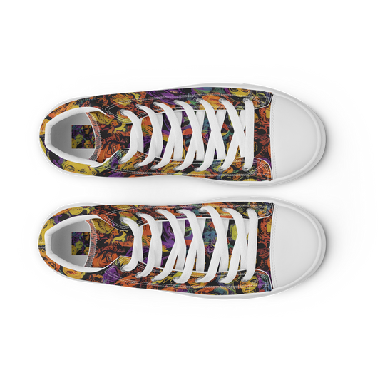 Men's High Top Canvas Shoes - Kaleidoscopic Spirits