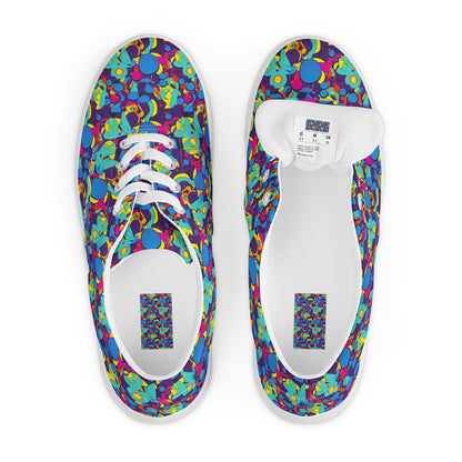Men's Lace-Up Canvas Shoes - Psychedelic Harmony