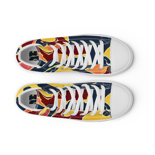 Men's High Top Canvas Shoes - Sunset Silhouette