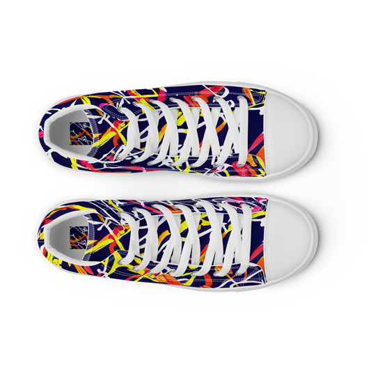 Men's High Top Canvas Shoes - Neon Currents