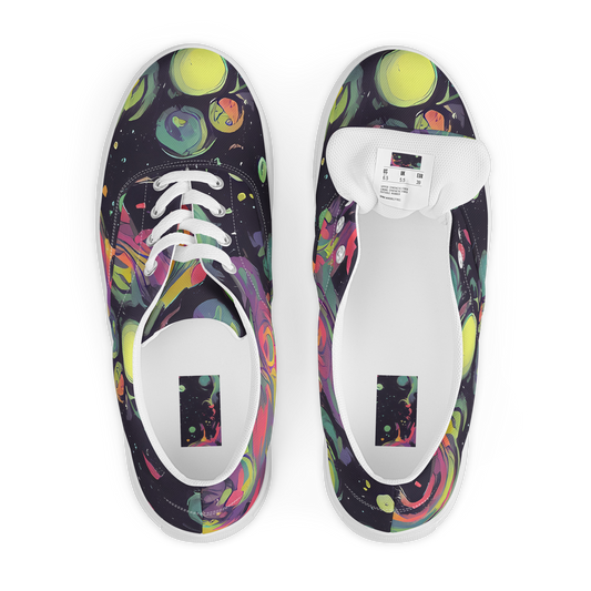 Women's Lace-Up Canvas Shoes - Psychedelic Drift