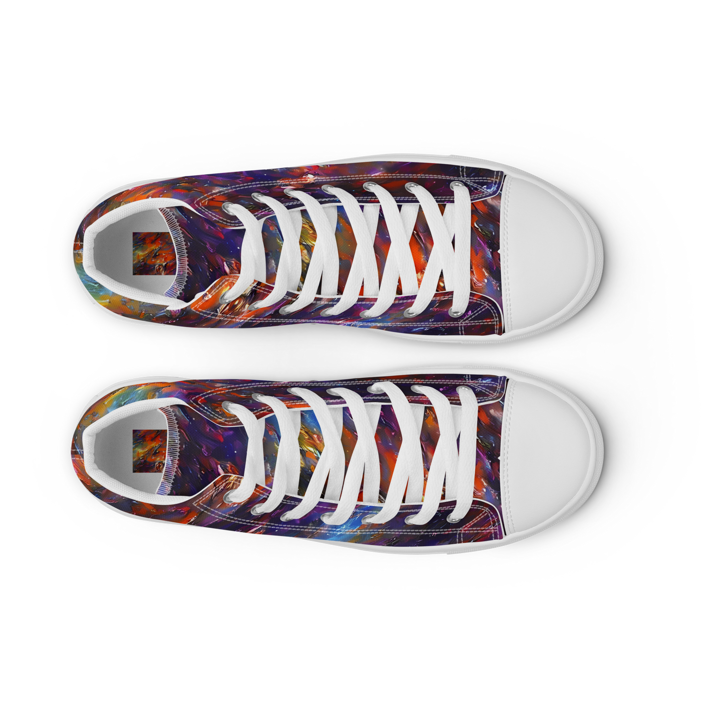 Men's High Top Canvas Shoes - Auroral Ripples