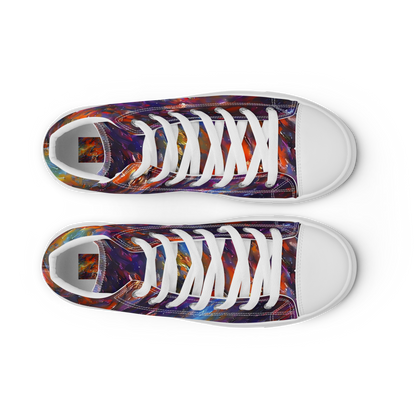 Men's High Top Canvas Shoes - Auroral Ripples