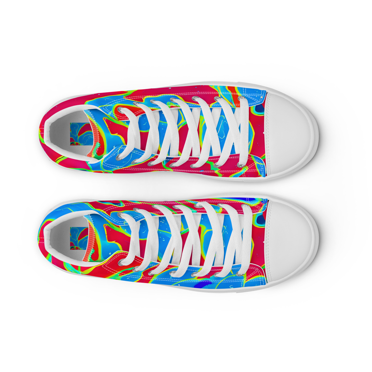 Men's High Top Canvas Shoes - Electric Bloom