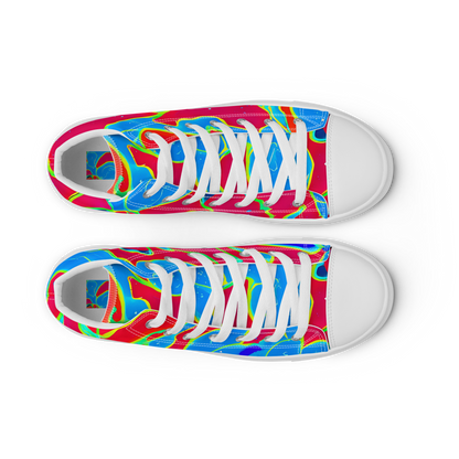 Men's High Top Canvas Shoes - Electric Bloom