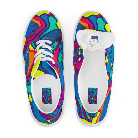 Women's Lace-Up Canvas Shoes - Colorful Chaos