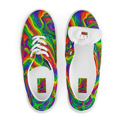 Women's Lace-Up Canvas Shoes - Psychedelic Waves