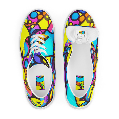 Men's Lace-Up Canvas Shoes - Kaleidoscopic Flow