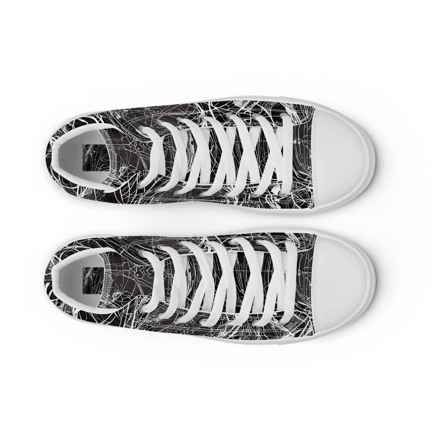 Women's High Top Canvas Shoes - Nexus of Lines