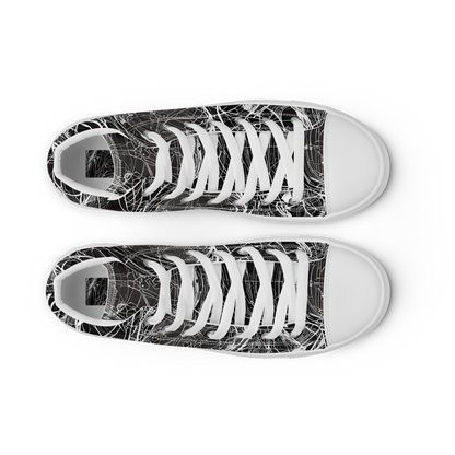 Women's High Top Canvas Shoes - Nexus of Lines