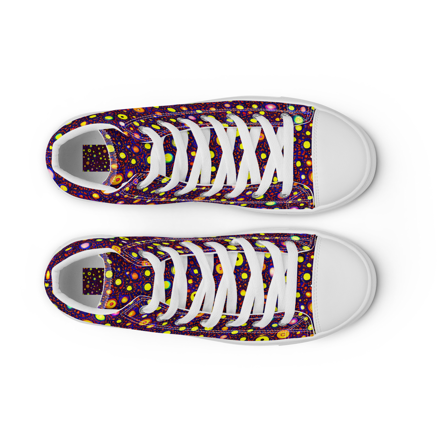Men's High Top Canvas Shoes - Cosmic Dotscape