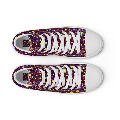 Men's High Top Canvas Shoes - Cosmic Dotscape