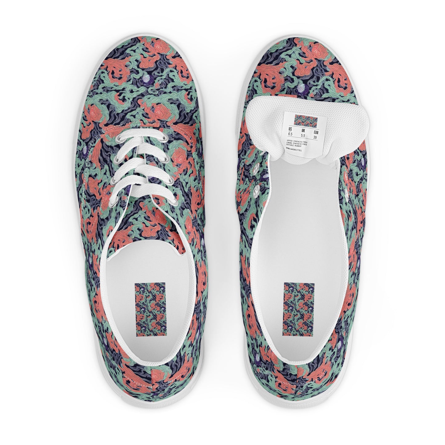 Women's Lace-Up Canvas Shoes - Cosmic Coral