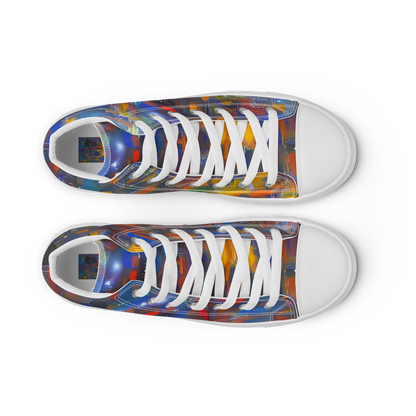 Men's High Top Canvas Shoes - Abstract Conflux