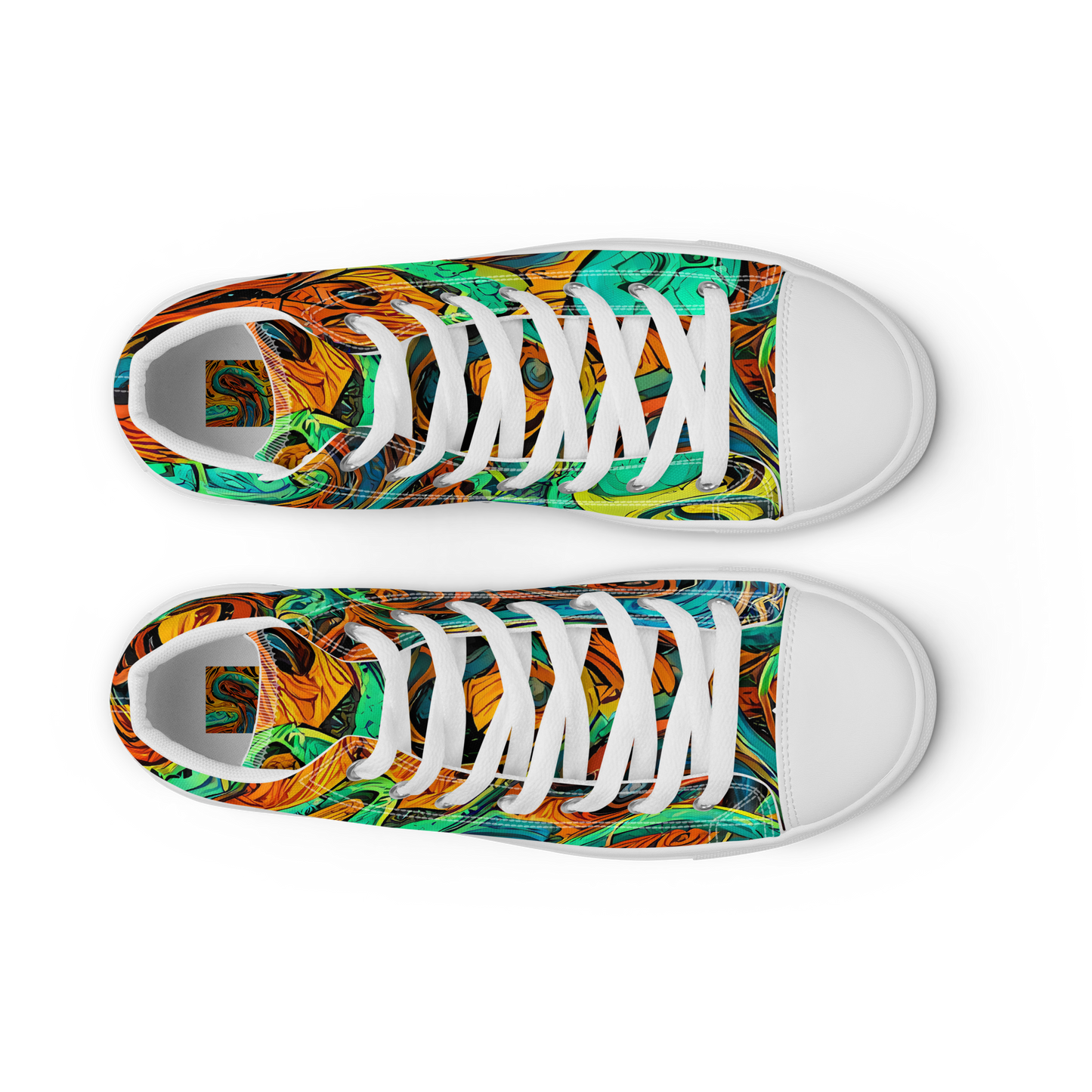 Women's High Top Canvas Shoes - Flaming Mirage
