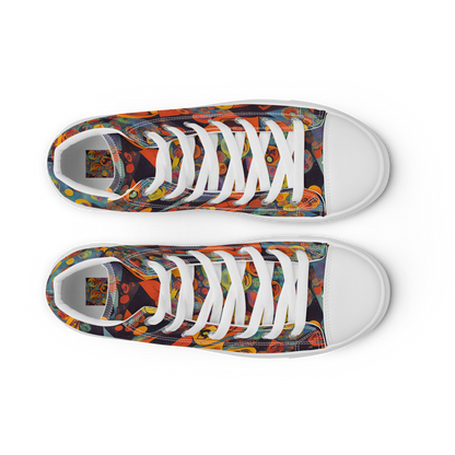 Women's High Top Canvas Shoes - Galactic Faces